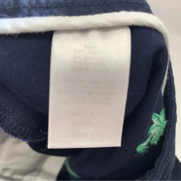 Talbots Signature Pants Size 2 Navy Blue Embroidered Green Palm Trees Novelty - Picture 13 of 13